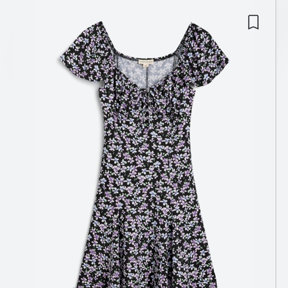 Floral Sweetheart Neck Dress
